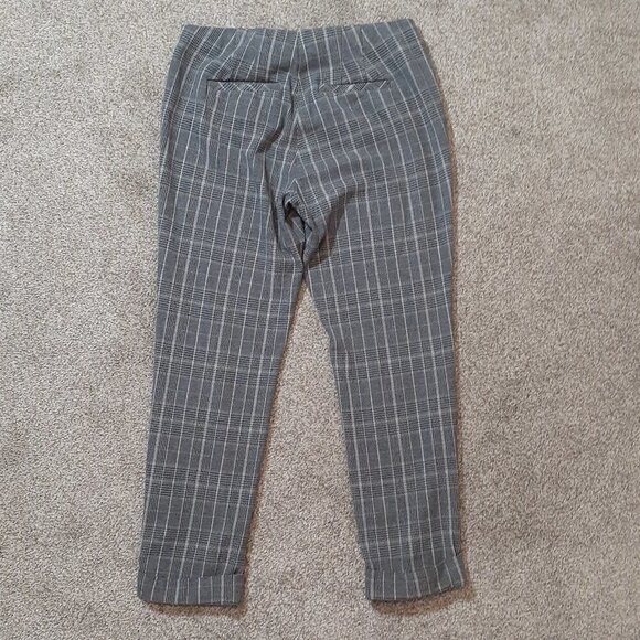 J. JILL "Premium Bi-Stretch, Gray Herringbone Pull On Cuffed Ankle Pants; Size 4 - Picture 2 of 5